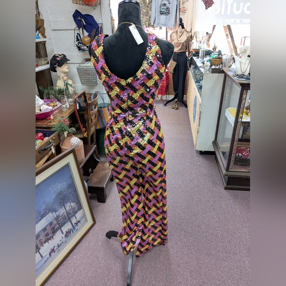 NWOT Nasty Gal Vibrant Sequin Jumpsuit - Picture 2 of 4